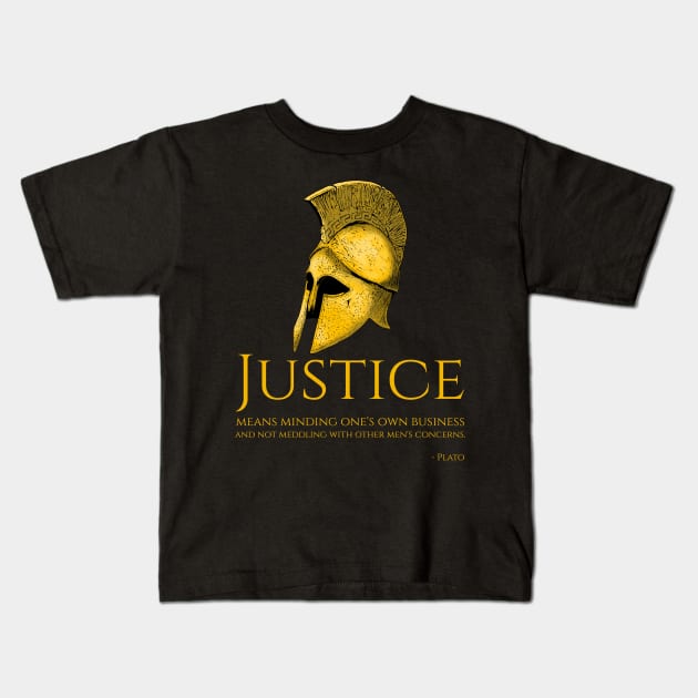 Ancient Greek Political Philosophy Plato Quote Kids T-Shirt by Styr Designs